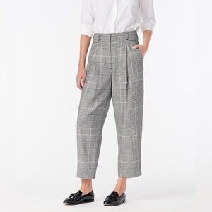 J Crew Dress Pant High-rise Tapered Plaid Italian Wool Womens Size 2